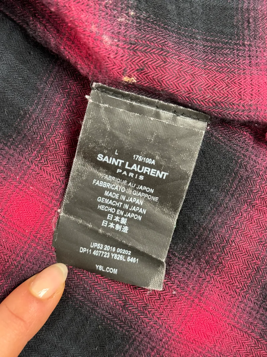 SS2014 Saint Laurent Japanese Red & Black Checkered Shirt by Hedi Slimane - Image 13