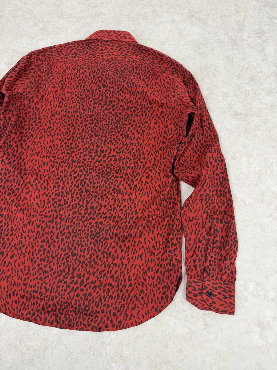 SS2014 Saint Laurent Red & Black Leopard Shirt - Image 5
