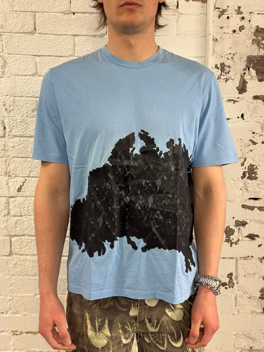SS2015 Balenciaga Light Blue Ink Splatter T-Shirt - Image 2