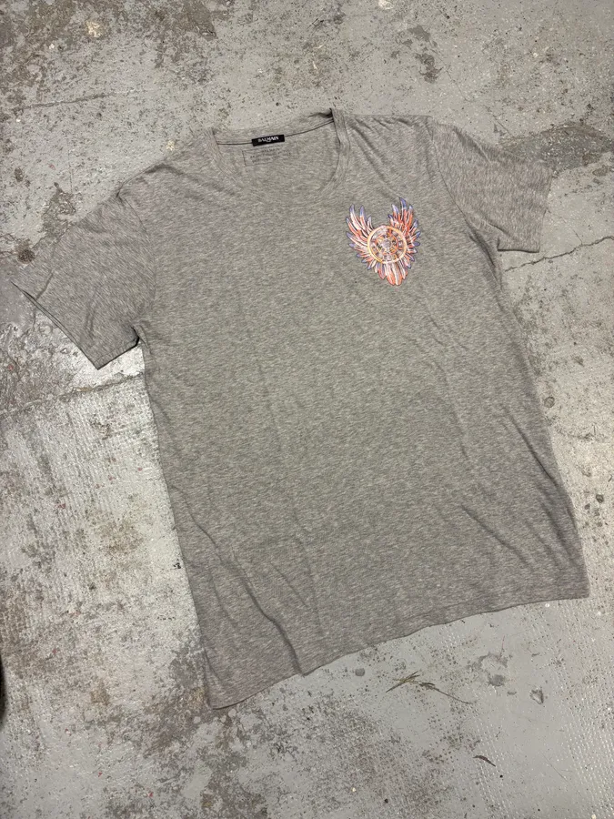 SS2015 Balmain Dream Catcher Grey T-Shirt - Image 4