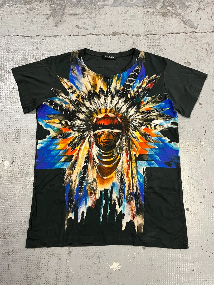 SS2015 Balmain Native Chief Black T-Shirt