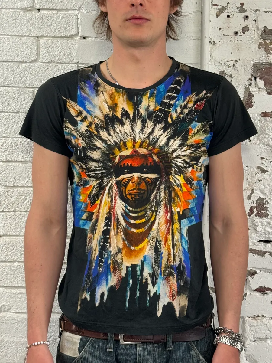 SS2015 Balmain Native Chief Black T-Shirt - Image 2