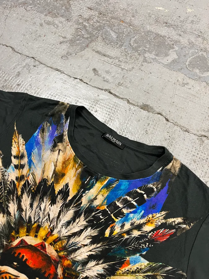 SS2015 Balmain Native Chief Black T-Shirt - Image 4