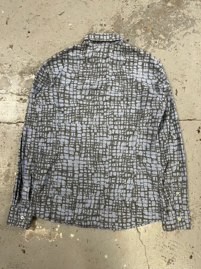 SS2015 Cavalli Corcodile Effect Olive White Shirt - Image 7