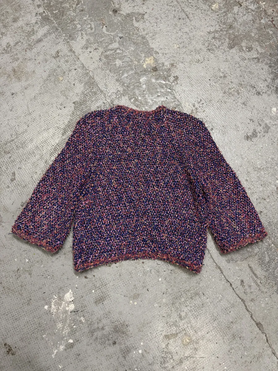 SS2015 Chanel Tweed Purple Cardigan - Image 7