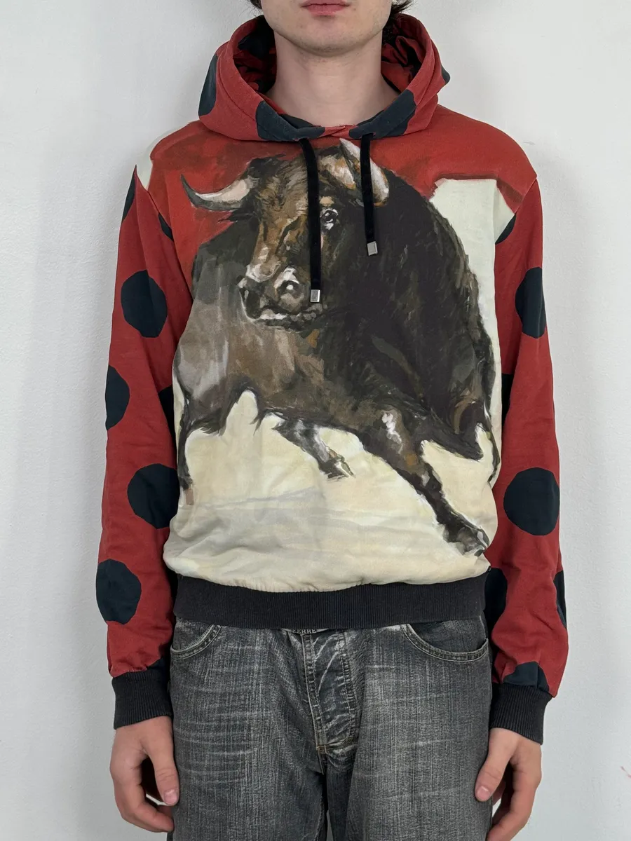 SS2015 Dolce & Gabbana Bull Red Corrida Hoodie - Image 3