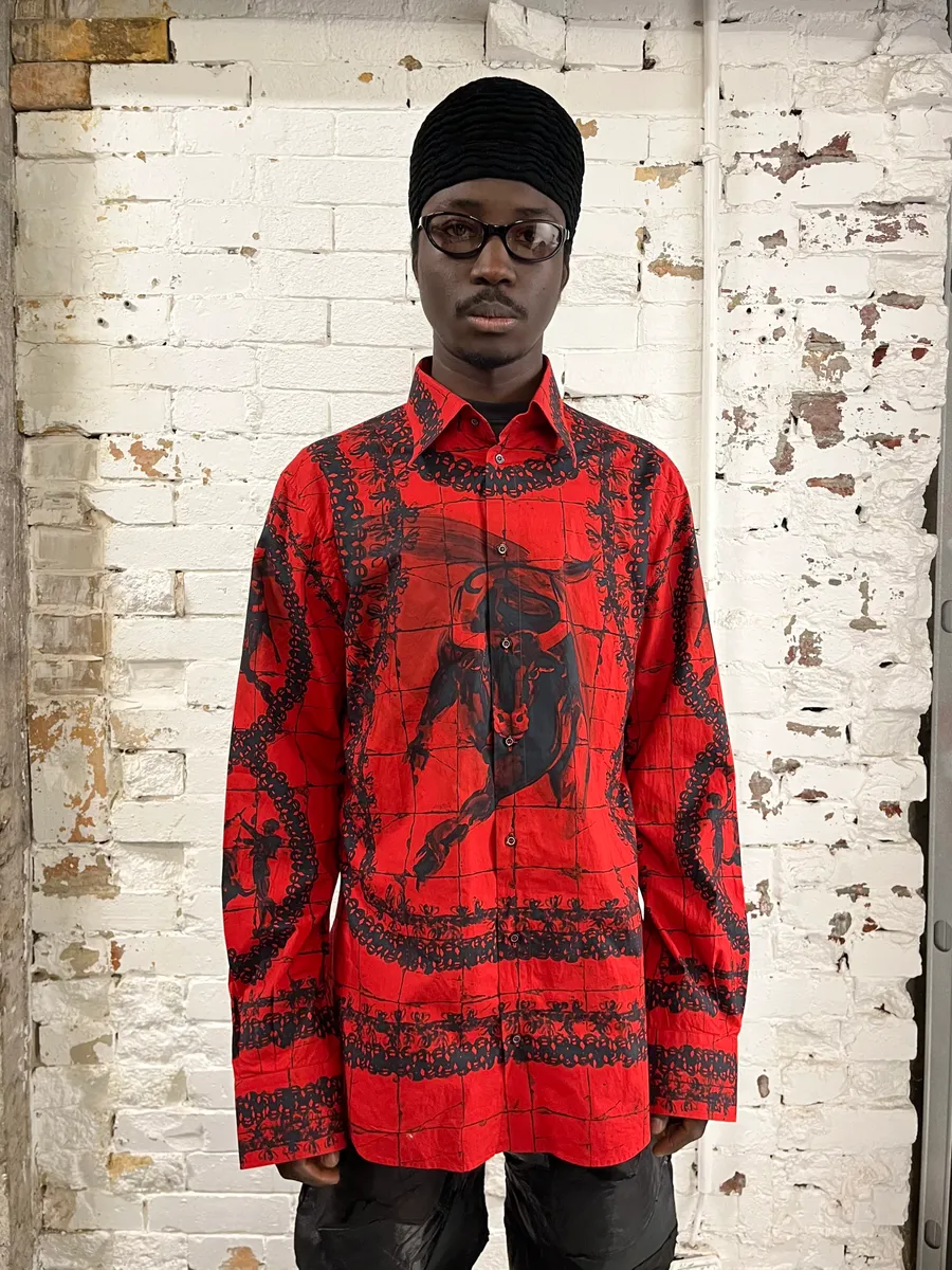 SS2015 Dolce & Gabbana Red & Black Matador Bull Corrida Shirt - Image 5