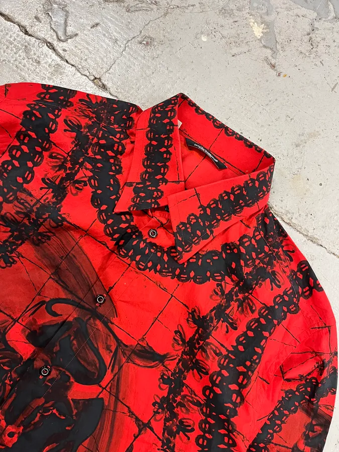 SS2015 Dolce & Gabbana Red & Black Matador Bull Corrida Shirt - Image 6