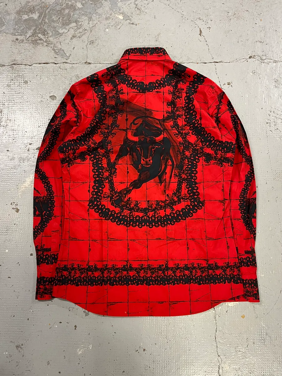SS2015 Dolce & Gabbana Red & Black Matador Bull Corrida Shirt - Image 8