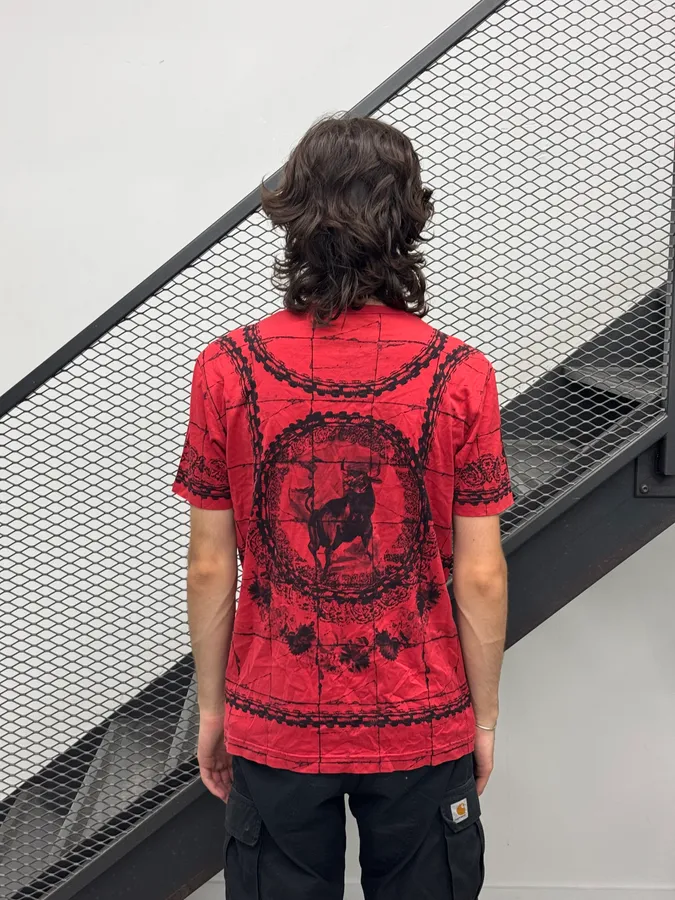 SS2015 Dolce & Gabbana Red Bull Chain Print T-Shirt - Image 3