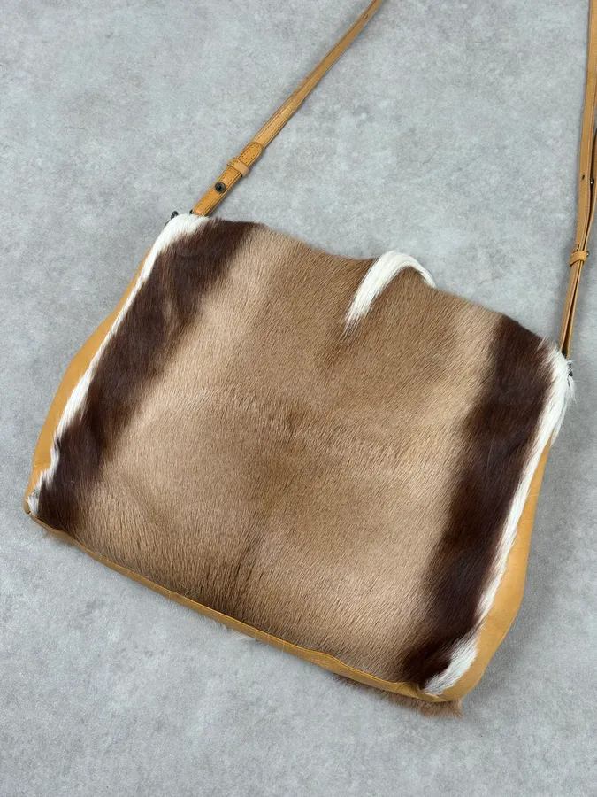 SS2015 Dries Van Noten Fur Beige Leather Shoulder Bag - Image 11