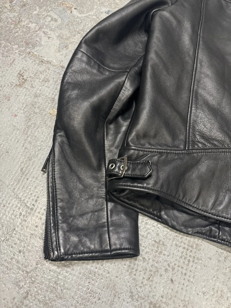 SS2015 DSquared2 Black Leather Hybrid Suede Leather Jacket - Image 8