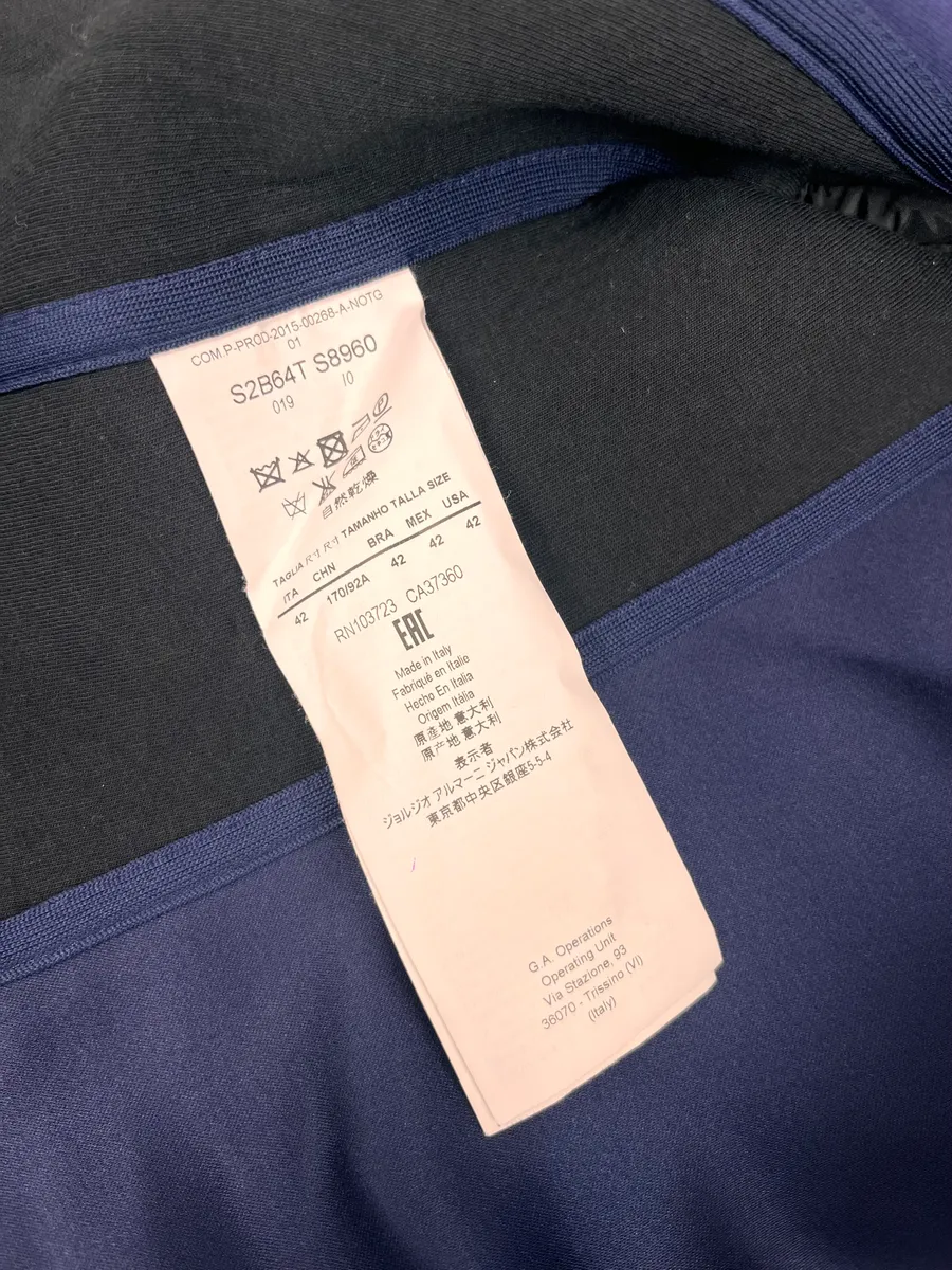 SS2015 Emporio Armani Two Tone Blue & Black Asymmetrical Jacket - Image 10