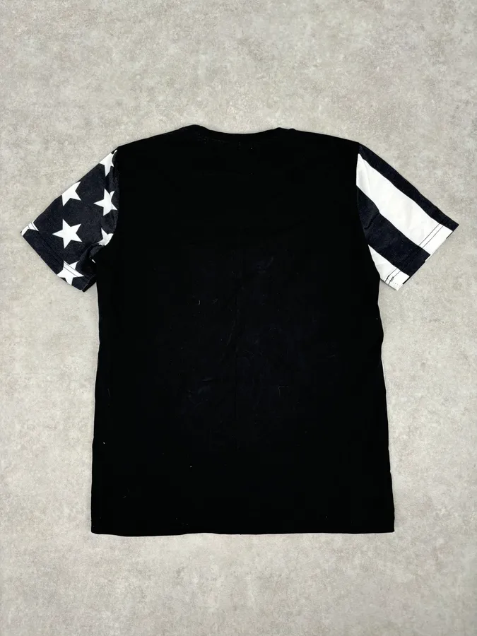 SS2015 Givenchy Black Cotton American Flag Striped T-Shirt - Image 5