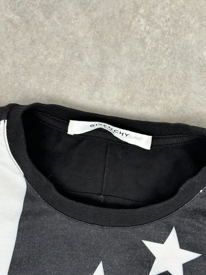 SS2015 Givenchy Black Cotton American Flag Striped T-Shirt - Image 7