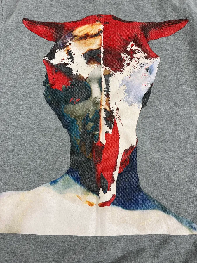 SS2015 Givenchy Grey Abstract Human Crewneck Sweater by Riccardo Tisci - Image 8
