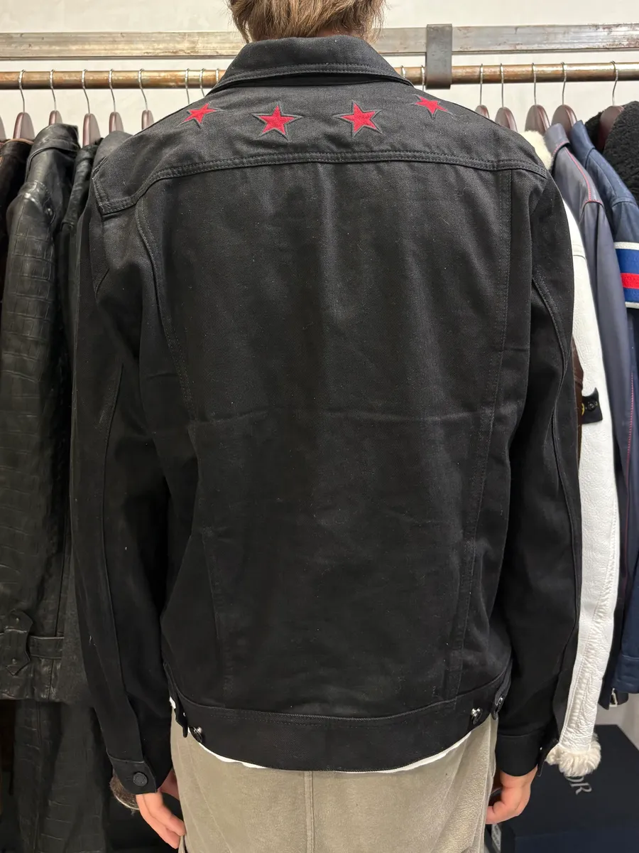 SS2015 Givenchy Red Stars Black Trucker Jacket by Riccardo Tisci - Image 3