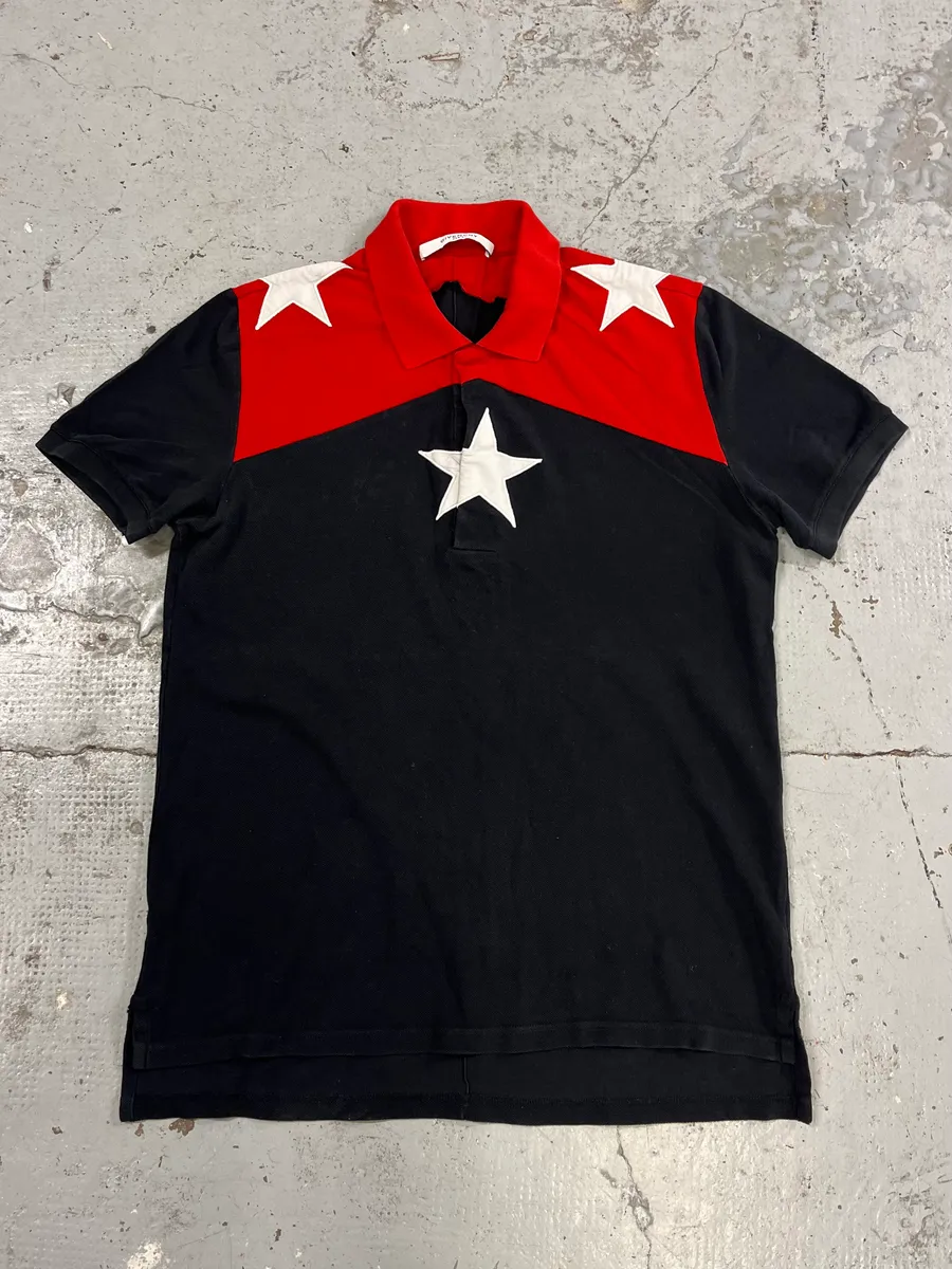 SS2015 Givenchy Sample Black Star Polo Shirt by Riccardo Tisci