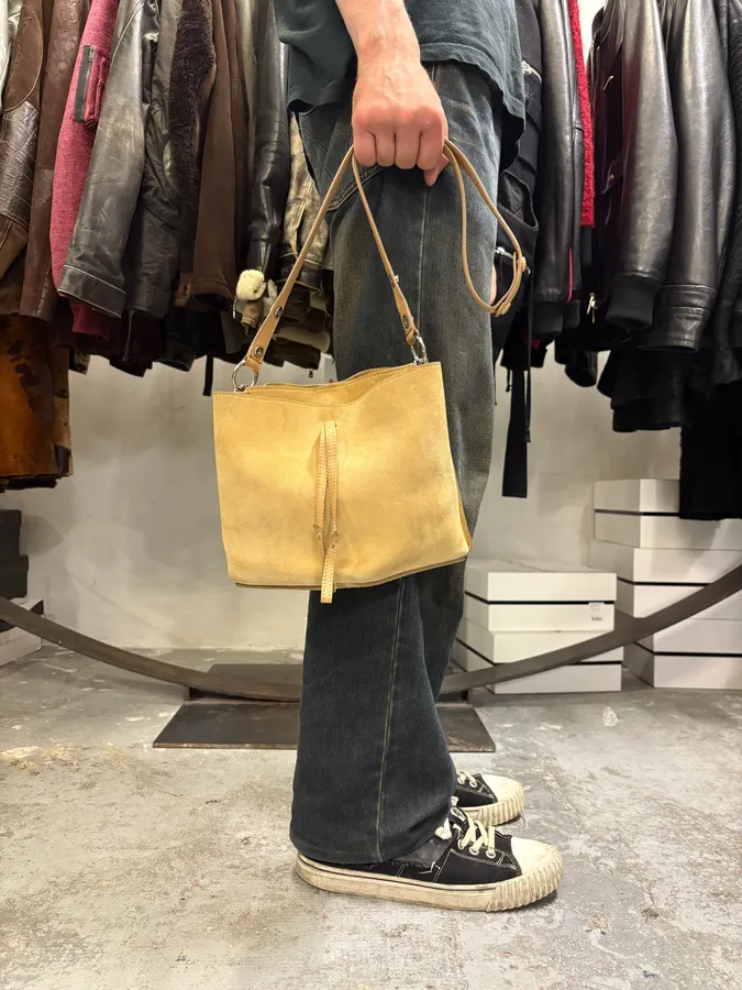 SS2015 Maison Margiela Beige Suede Leather Handle Bag - Image 3