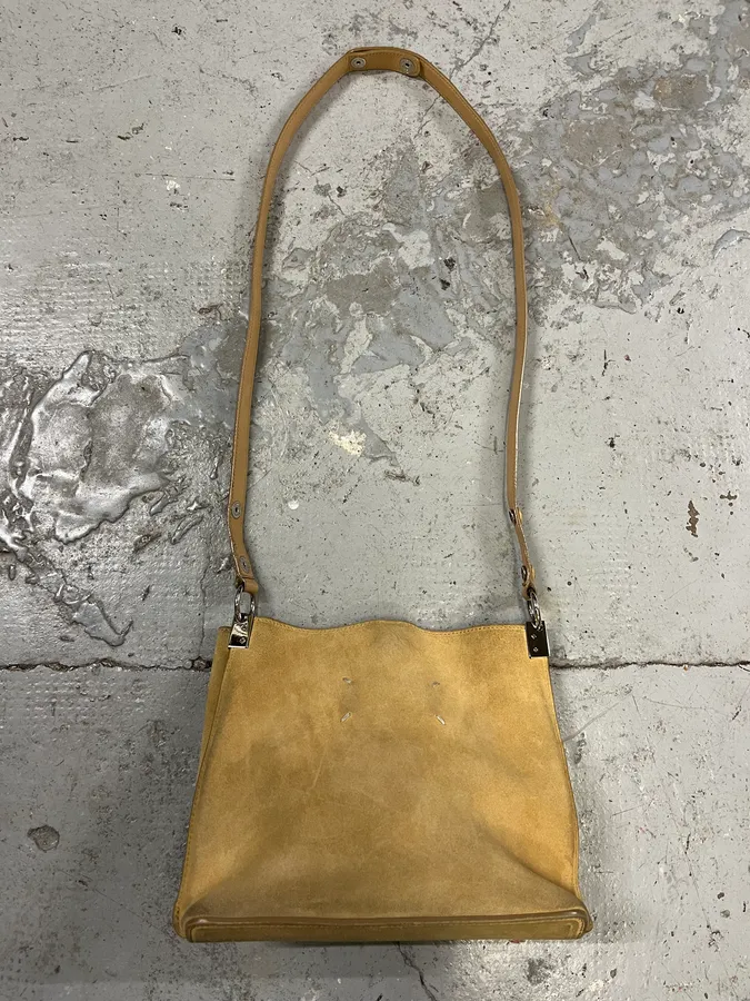 SS2015 Maison Margiela Beige Suede Leather Handle Bag - Image 6