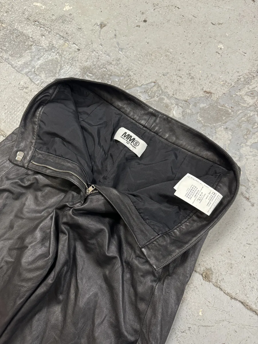 SS2015 Maison Margiela Black Leather Pants - Image 6