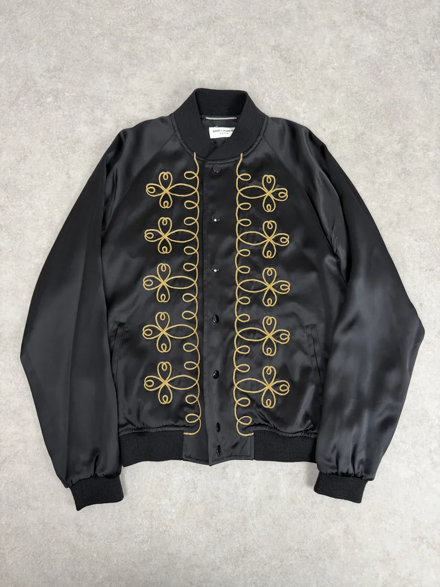 SS2015 Saint Laurent Black Napoleon Bomber Jacket by Hedi Slimane