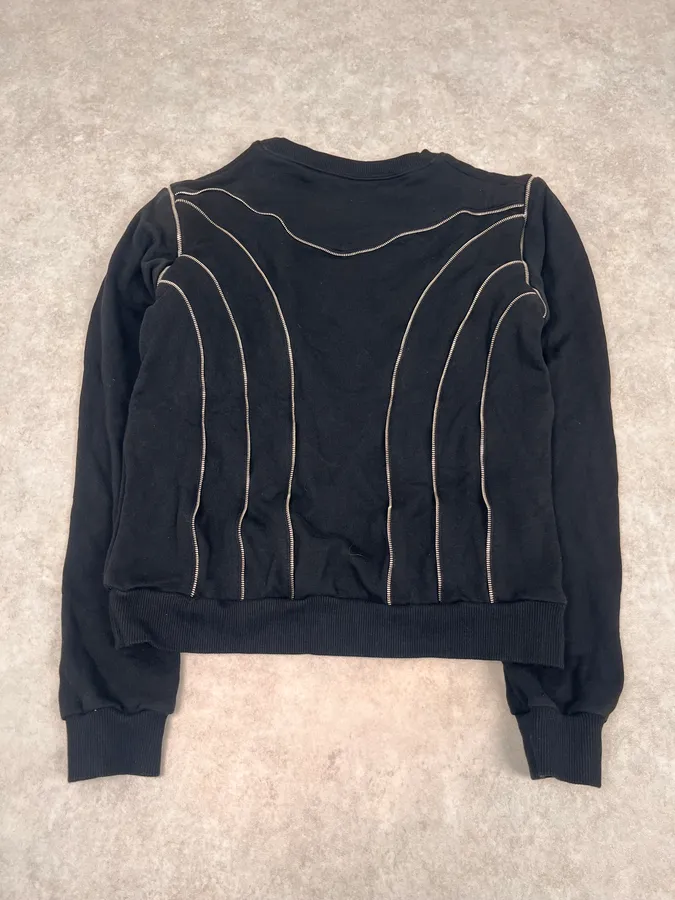 SS2015 Saint Laurent Multi Zips Black Crewneck Sweater by Hedi Slimane - Image 10