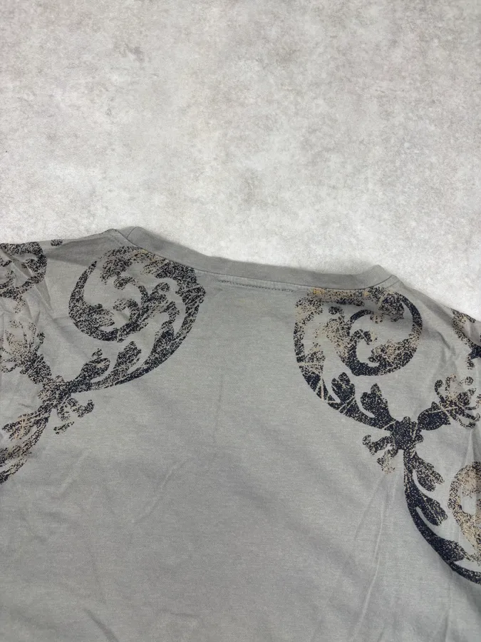 SS2015 Versace Faded Khaki Baroque Royal T-Shirt - Image 6