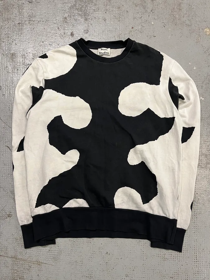 SS2016 Acne Studios Black & White Casey Surf Crewneck Sweater - Image 4