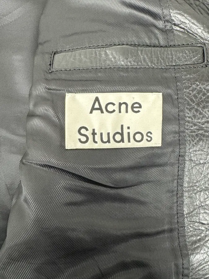 SS2016 Acne Studios Calfskin Black Minimalist Premium Leather Jacket - Image 10