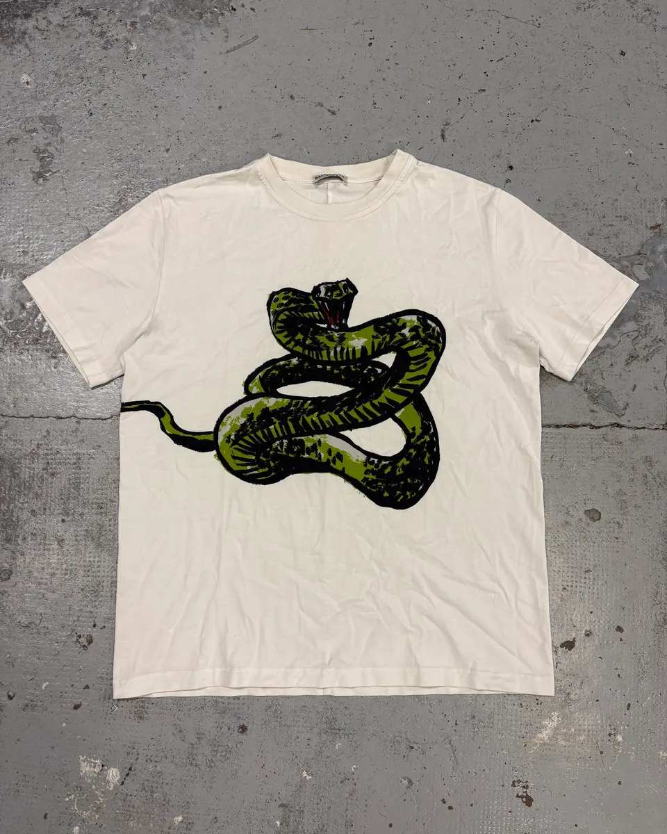 SS2016 Balenciaga White Snake T-Shirt
