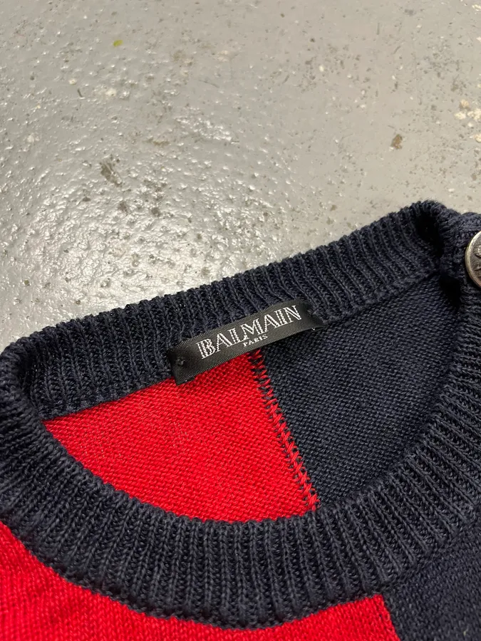 SS2016 Balmain USA Flag Distressed Buttoned Sweater - Image 8