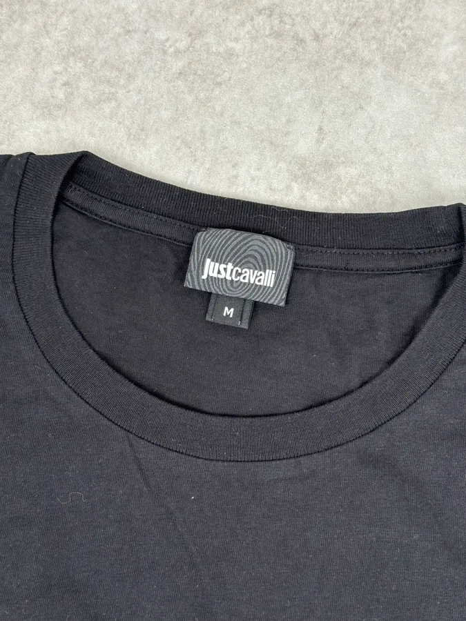 SS2016 Cavalli Black Cotton Graphic Lip Smoke Cigarette T-Shirt - Image 8