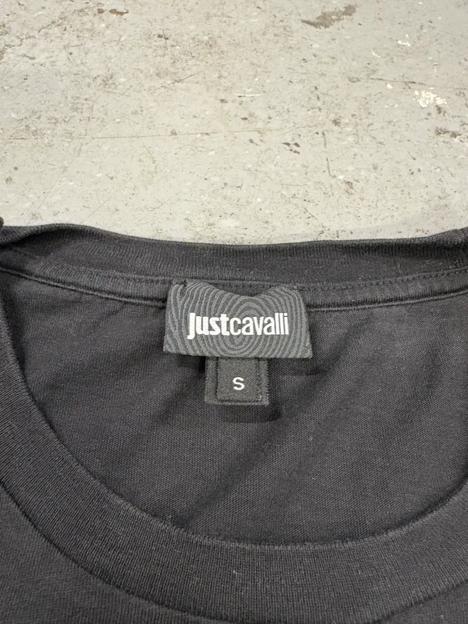 SS2016 Cavalli Kiss Smoke Rebel Black Tee-Shirt - Image 8