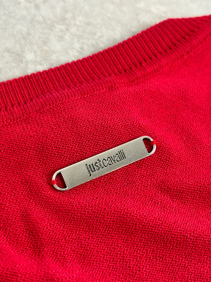 SS2016 Cavalli Red Black Ombre Wool Gradient Sweater - Image 9