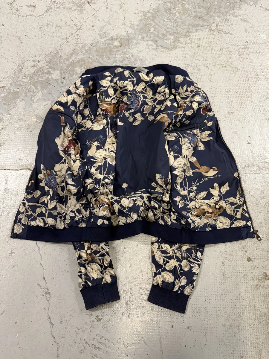 SS2016 Dolce & Gabbana Navy Floral Light Nylon Windbreaker Jacket - Image 10