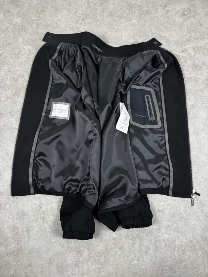 SS2016 Emporio Armani Black Minimalist Biker Jacket - Image 7