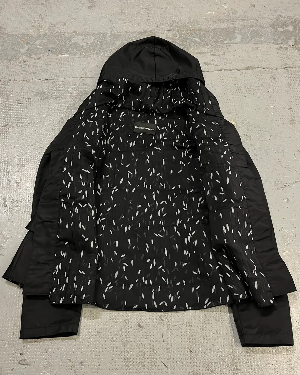 SS2016 Emporio Armani Black Relief Nylon Jacket - Image 8