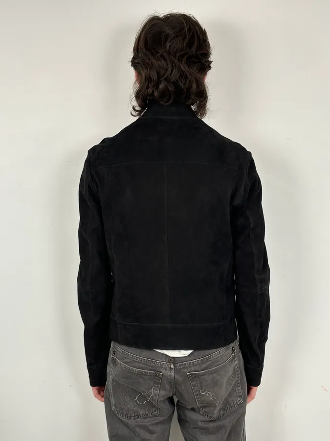 SS2016 Emporio Armani Black Suede Leather Jacket - Image 3