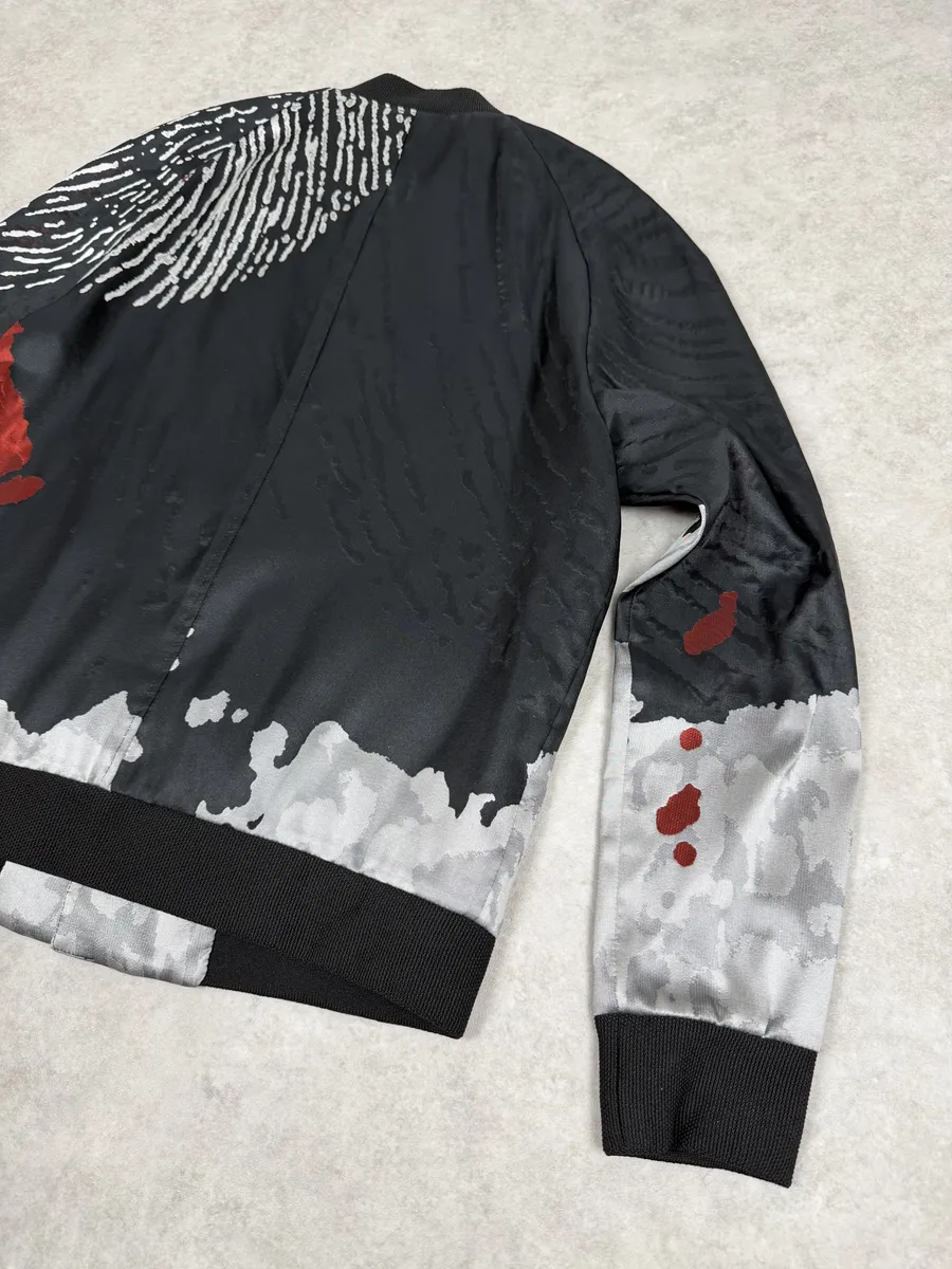 SS2016 Emporio Armani Black & White Modern Abstract Bomber Jacket - Image 9