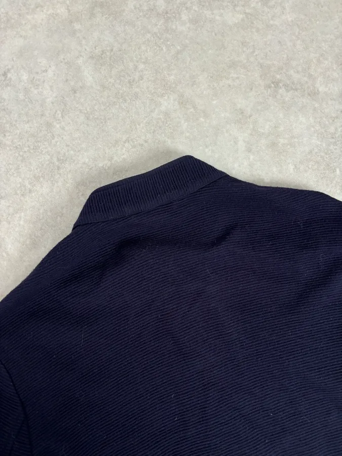 SS2016 Emporio Armani Navy Wool Minimalist Zip-up Jacket - Image 6