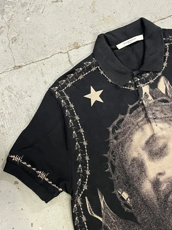 SS2016 Givenchy Jesus Black Polo Shirt by Riccardo Tisci - Image 7