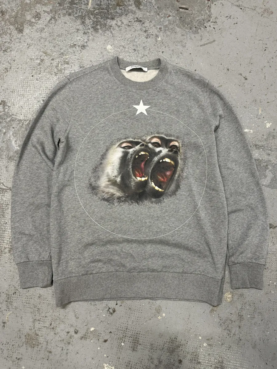 SS2016 Givenchy Monkeys Grey Star Sweater by Riccardo Tisci - Image 5