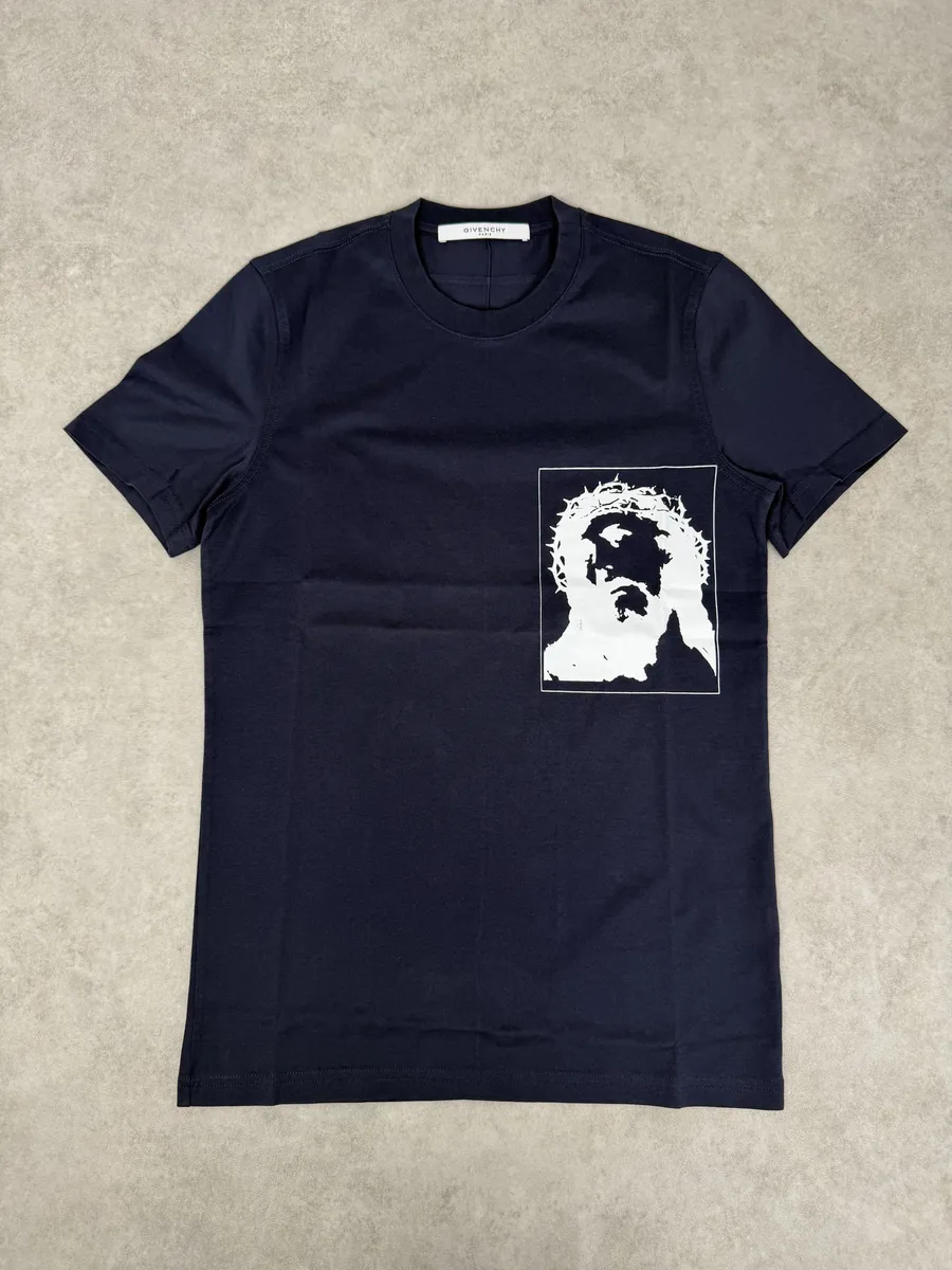 SS2016 Givenchy Navy Jesus T-Shirt by Riccardo Tisci