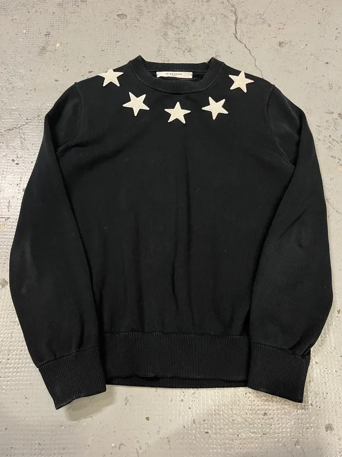 SS2016 Givenchy Star Patchs Black Sweater by Riccardo Tisci - Image 4