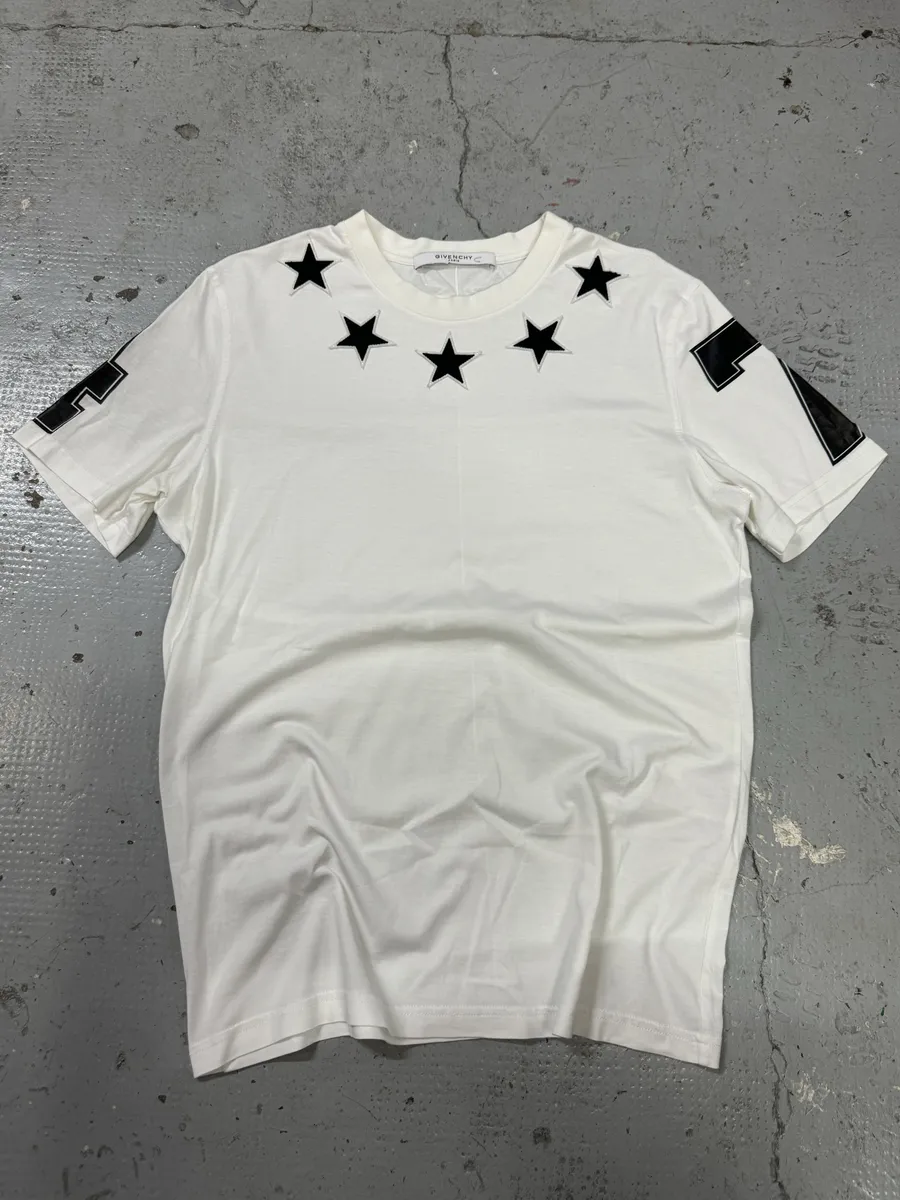 SS2016 Givenchy White Black Stars T-Shirt by Riccardo Tisci - Image 8