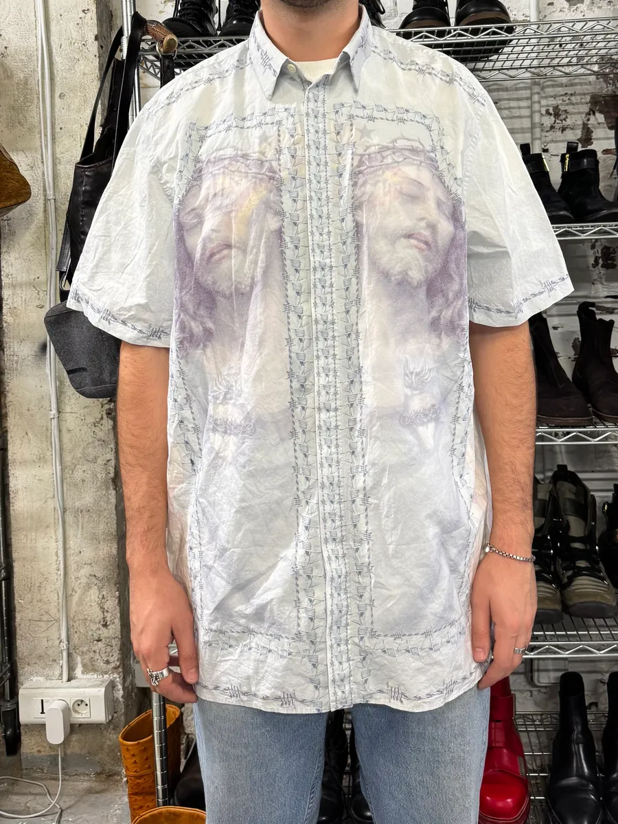 SS2016 Givenchy Wire Christ Jesus Print Shirt - Image 2