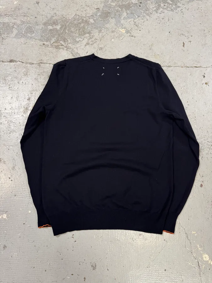 SS2016 Maison Margiela Navy Lined Signature Sweater - Image 4