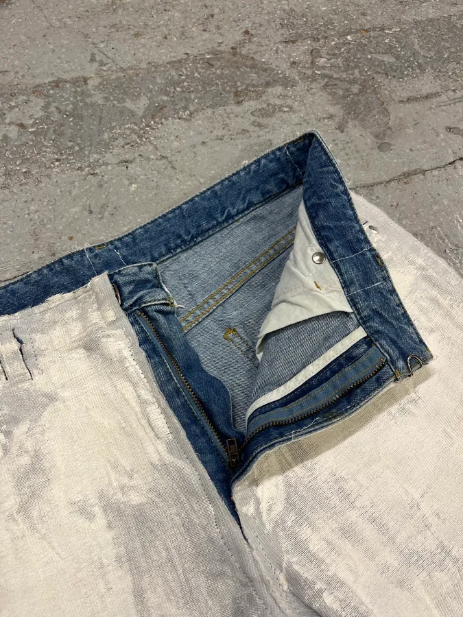 SS2016 Maison Margiela White Painted Slim Denim Jeans - Image 9