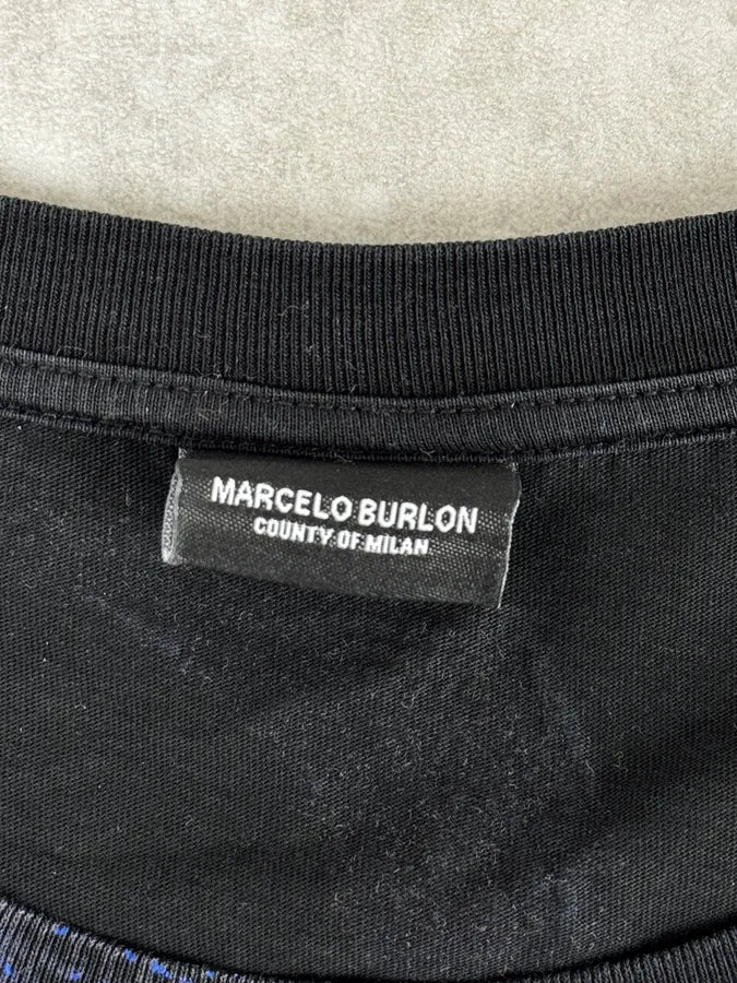 SS2016 Marcelo Burlon Black & Navy Snake T-Shirt - Image 8